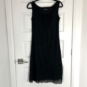 SANDWICH_ - lingerie slip little black dress mesh sheer size medium